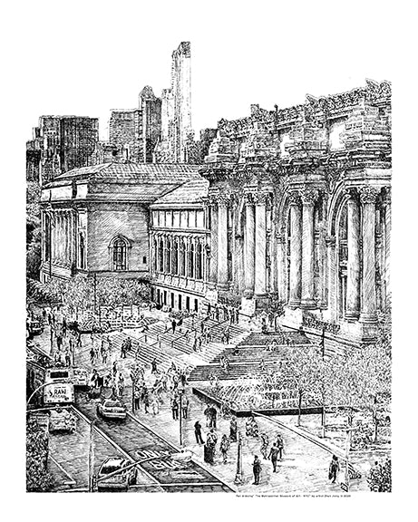Pen drawing "MET Museum -NYC"
