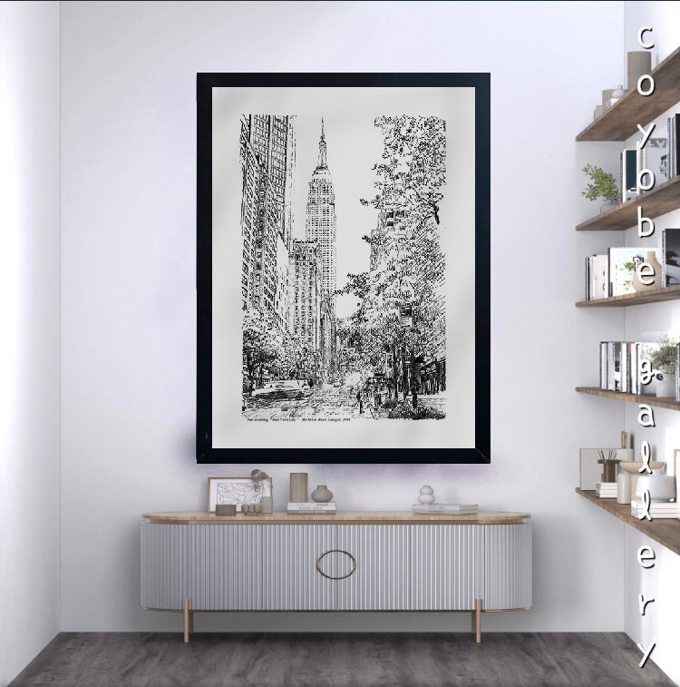 Pen drawing "Empire State Building-NYC"