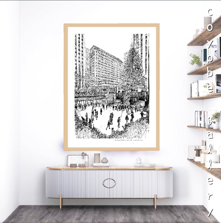 Pen drawing "Rockefeller Center-NYC"