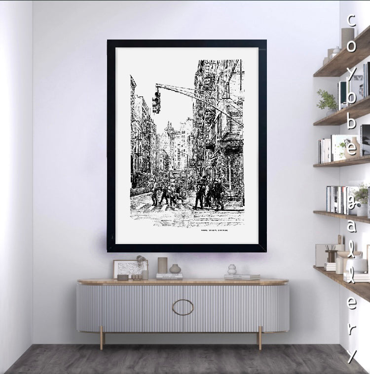 Pen drawing "Little Italy-NYC"