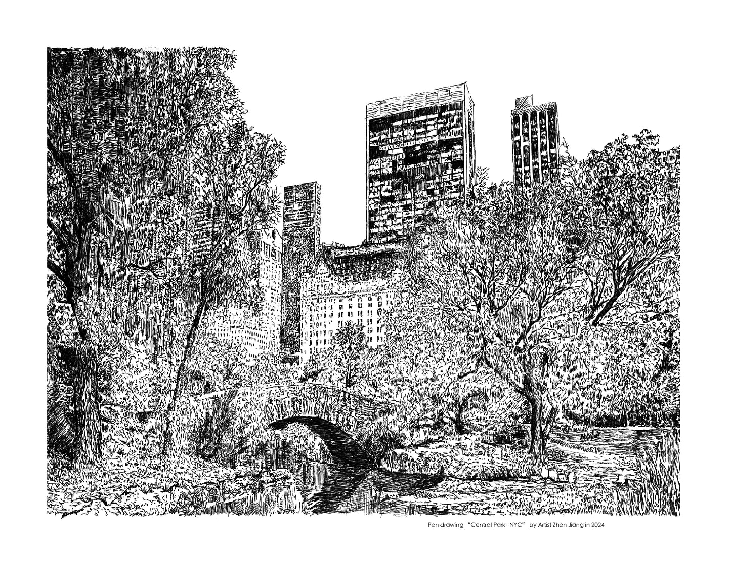 Pen drawing"The Plaza Hotel - NYC"