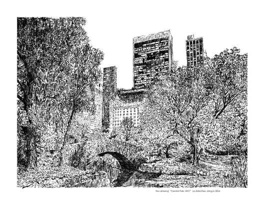 Pen drawing"The Plaza Hotel - NYC"