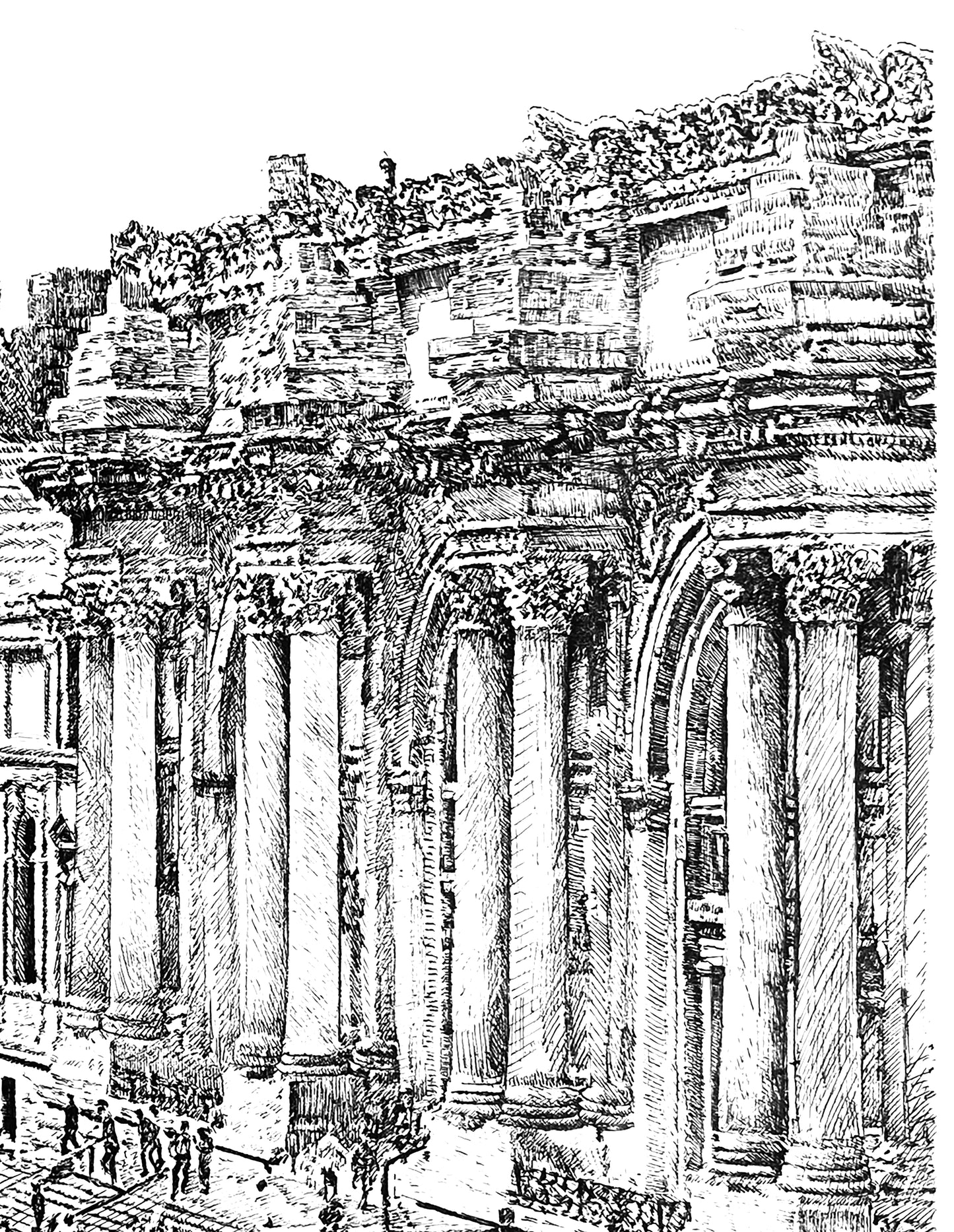 Pen drawing "MET Museum -NYC"