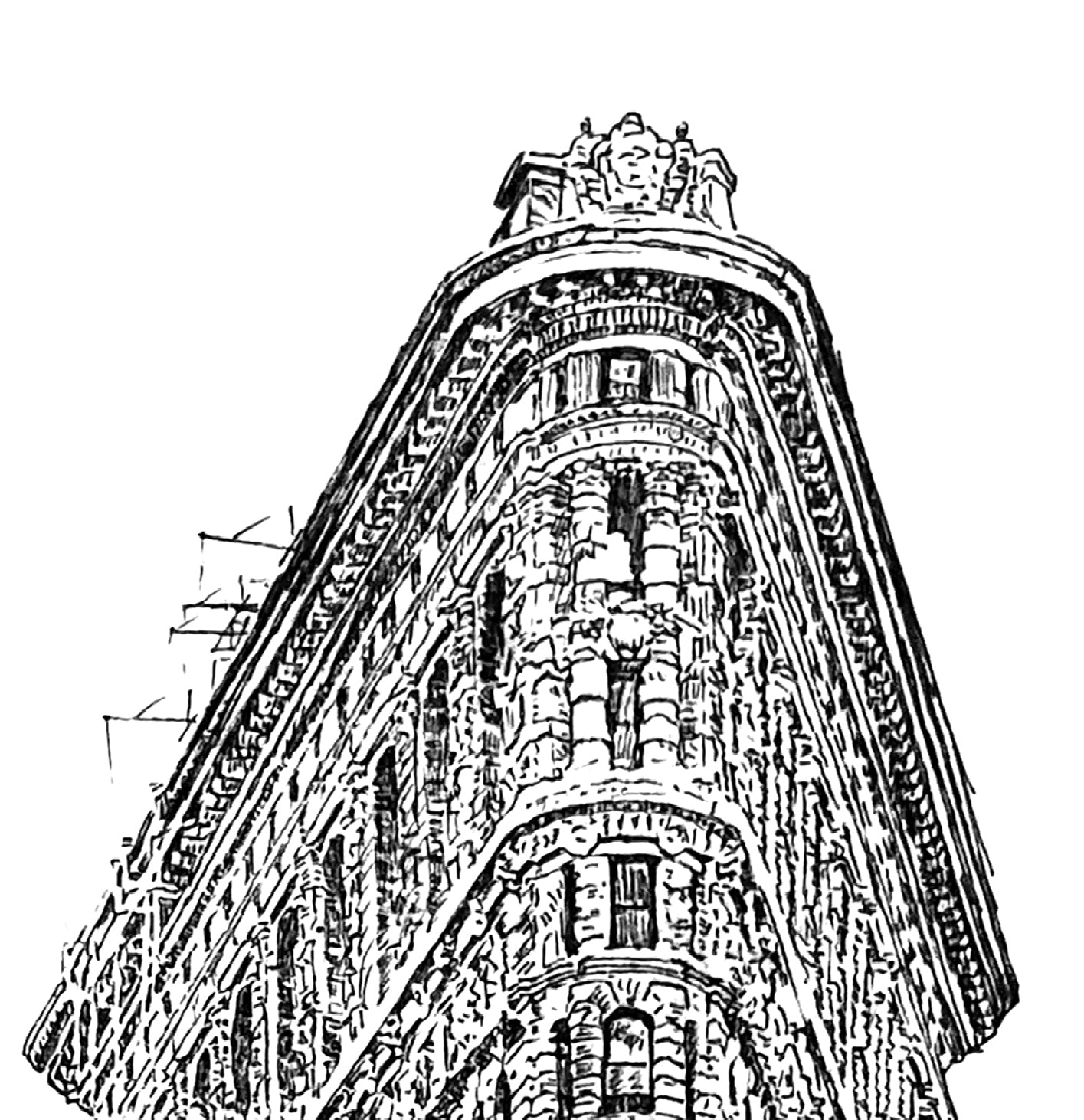 Pen drawing "Flatiron Building-NYC"
