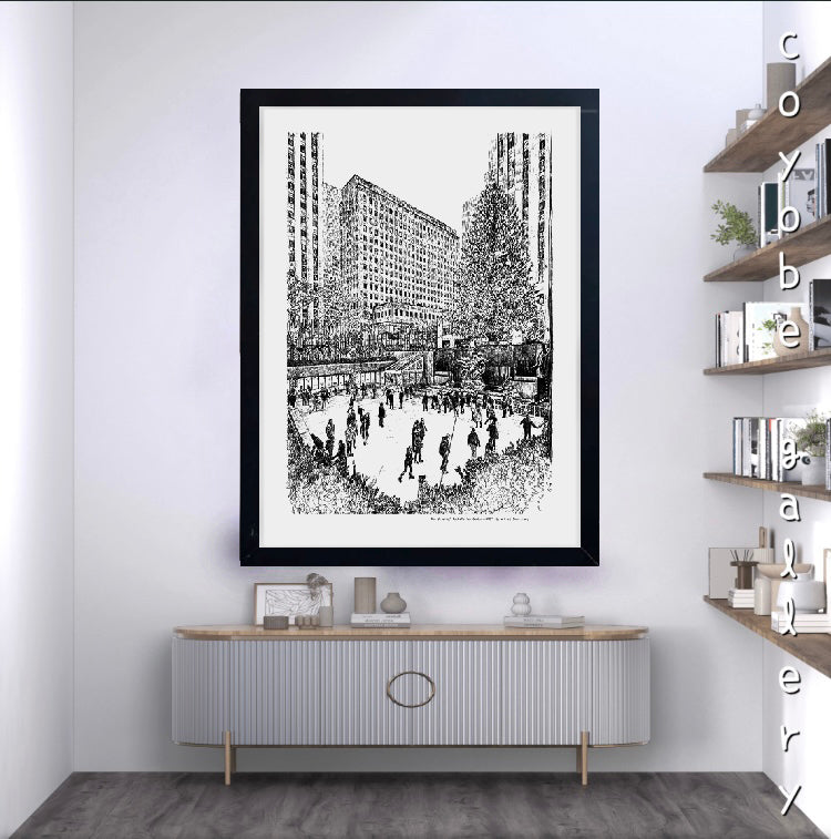 Pen drawing "Rockefeller Center-NYC"