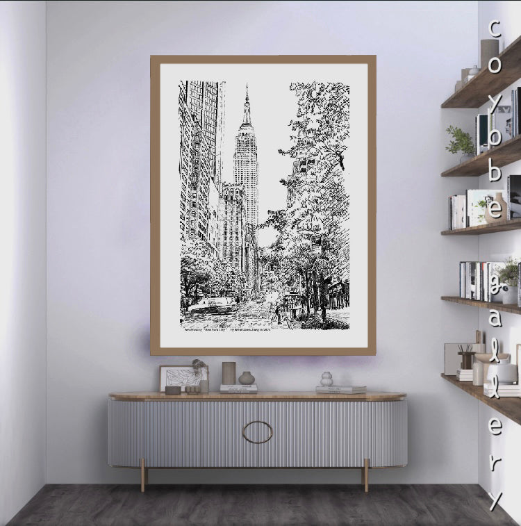 Pen drawing "Empire State Building-NYC"