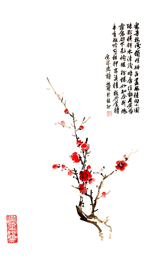 watercolor & ink "Cherry flowers"
