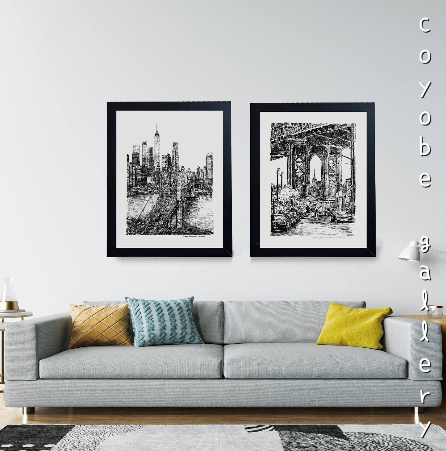Pen drawing " Manhattan Bridge-NYC"
