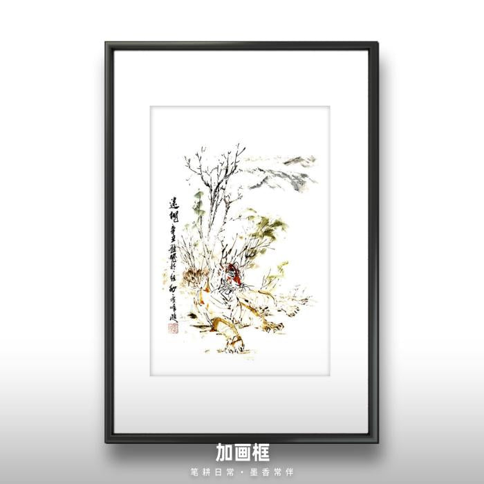 Original watercolor & ink painting " take a nap"