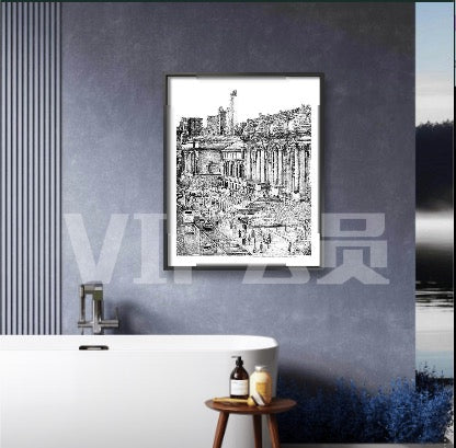 Pen drawing "MET Museum -NYC"