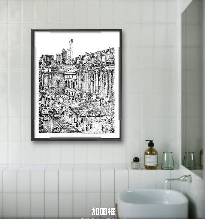 Pen drawing "MET Museum -NYC"