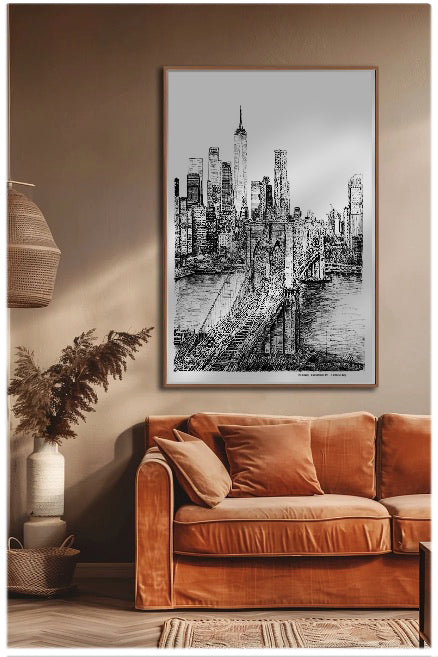 Pendrawing Brooklyn Bridge