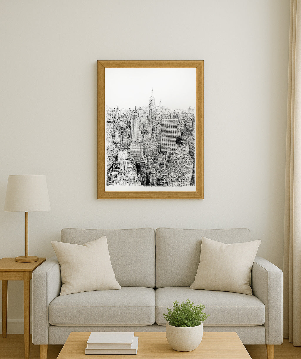 Pendrawing Empire State Building Aerial View
