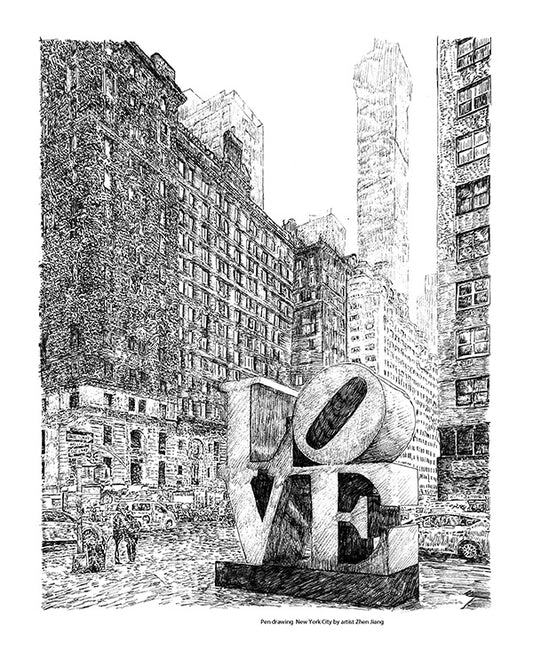 Pendrawing LOVE Sculpture 6thAVE