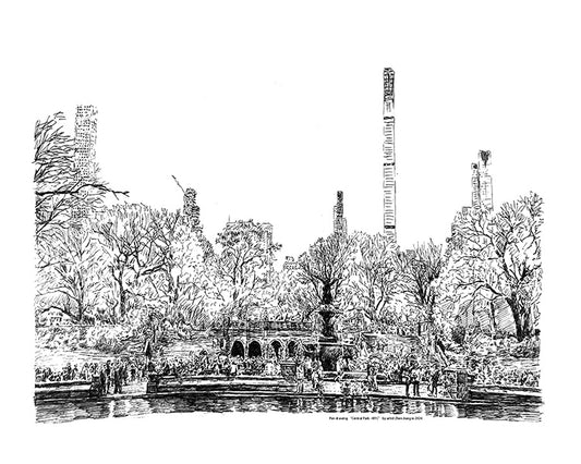 Pendrawing Bethesda Fountain