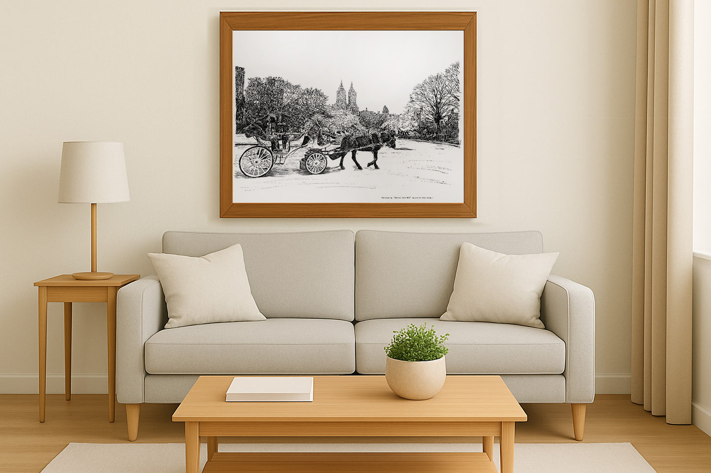 Pendrawing Carriage in Central Park NYC