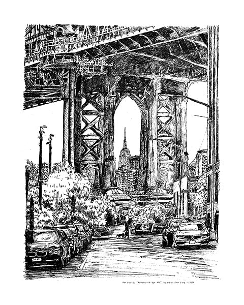Pendrawing Manhattan Bridge